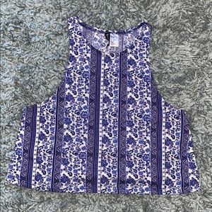 H&M Tank Blue Flowers